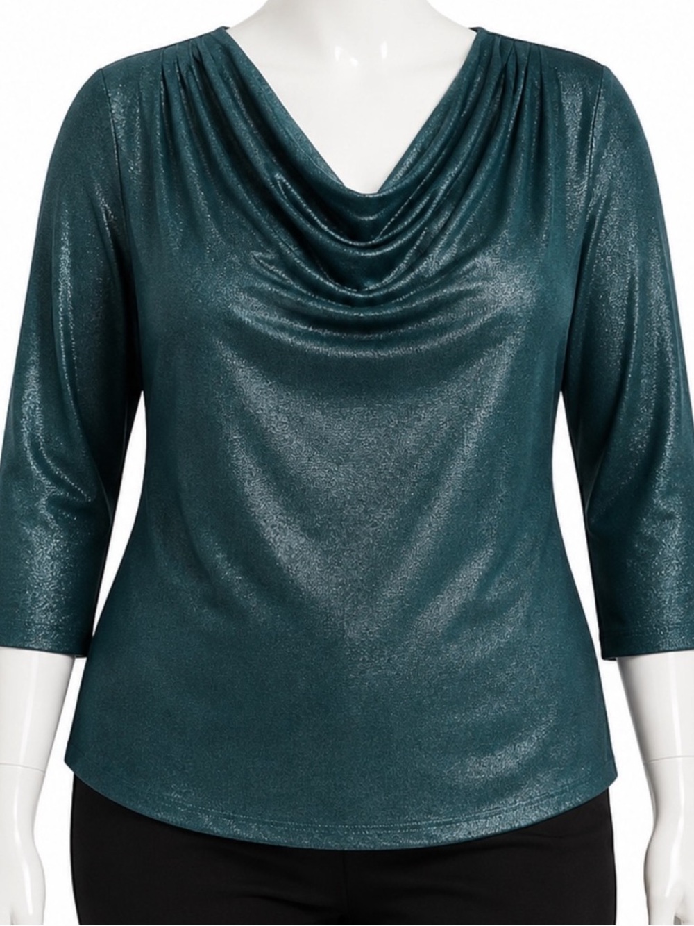 NWT Jones New York Signature Women’s Plus Top Shimmer Holiday Size 3X Cowl Neck